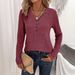 K Large Size Women's Top Long Sleeved Solid Color Casual Long Sleeved Knitted Sweater_ecoleips.com