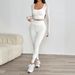 AD637 New Autumn/Winter Fashion High-Waisted Butt-Lifting Yoga Running Fitness Slimming Nude Feel Pilates Casual Set_ecoleips.com