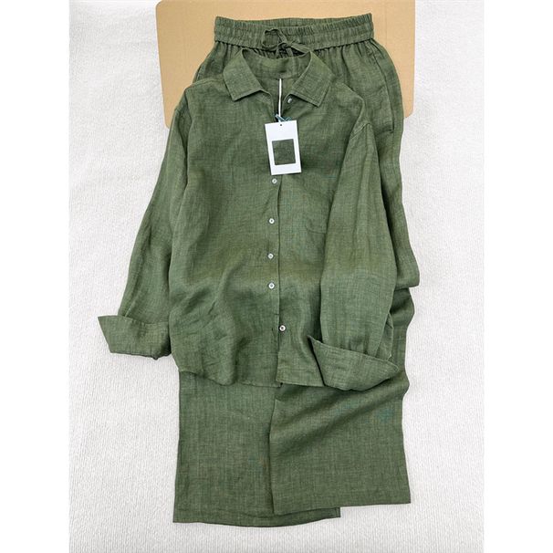 Women's Clothing Unique And Beautiful Suit Spring New Women's High End Green Shirt Wide Leg Pants Two Piece Suit_ecoleips.com