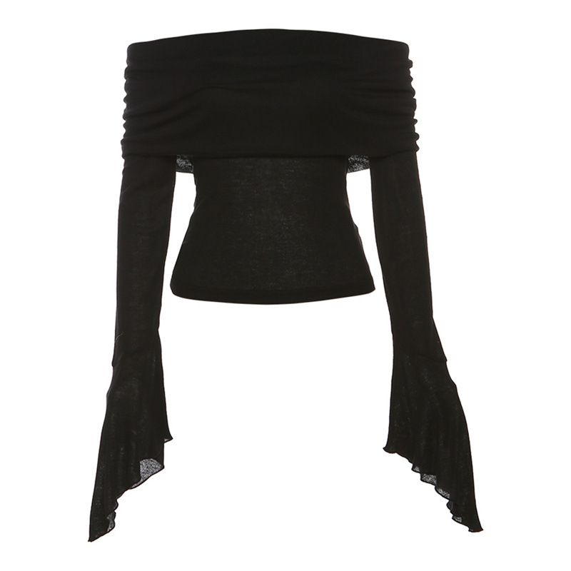 2026 European And American Style Cross-Border Spring New Women's Solid Color Slim Fashion Off-Shoulder Sexy Backless_ecoleips.com