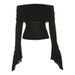 2026 European And American Style Cross-Border Spring New Women's Solid Color Slim Fashion Off-Shoulder Sexy Backless_ecoleips.com