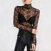 European And American Style 2026 Spring New Fashion Half-Turtleneck Lace Crochet Long-Sleeve Sexy Women's Top_ecoleips.com