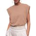 2026 Summer New Women Cap Sleeve Loose T-Shirt Round Neck Basic Casual Fashion Work Tank Tops_ecoleips.com