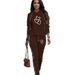 Women's European American Style Casual Vacation Two Piece Set Autumn Winter Printed Long Sleeve Shirt And Trousers_ecoleips.com