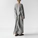 Women's Clothing New Cotton And Linen Long Skirt Long Sleeve One Shoulder Tie Dress_ecoleips.com
