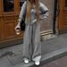 Women's Casual Two-Piece Set Long Sleeve Zipper Cardigan & Trousers Outfit - Stylish & Comfortable Sweater Pant Suit For Everyday Wear_ecoleips.com