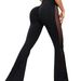 Women's Clothing Hollow Design Outerwear Yoga Pants Solid Color Commuting Flared Pants High Waist Hip Lift High Elastic Quick Dry Tights_ecoleips.com