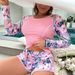 Women's Clothing Spot Surfing Diving Suit Conservative Sunscreen Printed Boxer Long Sleeved Swimsuit Female_ecoleips.com