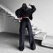 New Velvet Sports Suit, Hooded Cardigan With Bars, Jacket, Lace-up Wide-leg Pants, Two-piece Set For Women_ecoleips.com