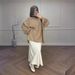 Verve New Muslim Loose Long Sleeve Top And Color Block Skirt Set_ecoleips.com