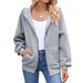 Women's Clothing Zip-Up Hooded Sweatshirt With Pockets - Casual Long Sleeve Pullover For Fall & Winter_ecoleips.com