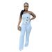 Women's Clothing sleeveless tube top hip wrapped elastic wide leg jumpsuit_ecoleips.com