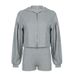 Aria Basics Aria Basics European And American Style Hot Girl Sports Casual Zipper Hooded For Women, Autumn New Comfortable Short Top Three-Piece_ecoleips.com