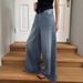 Women's Washed Blue Wide Leg Jeans Loose Straight Slimming Casual Pants European American Style_ecoleips.com