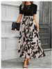 Women's Floral Print Round Neck Midi Dress – Elegant Resort Wear With Exotic Vacation Style For Spring Summer 2026_ecoleips.com