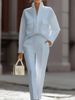 Fashionable Urban Commuter Women's Clothing Set With Pocket Top And Pants_ecoleips.com