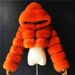 Women's Clothing Fur Coat Women Colorful Short Coat Hooded Warm Top Large Size_ecoleips.com