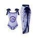 Women's Conservative One Piece Swimsuit Print Design Wire-Free Swimwear Summer Vacation Style_ecoleips.com