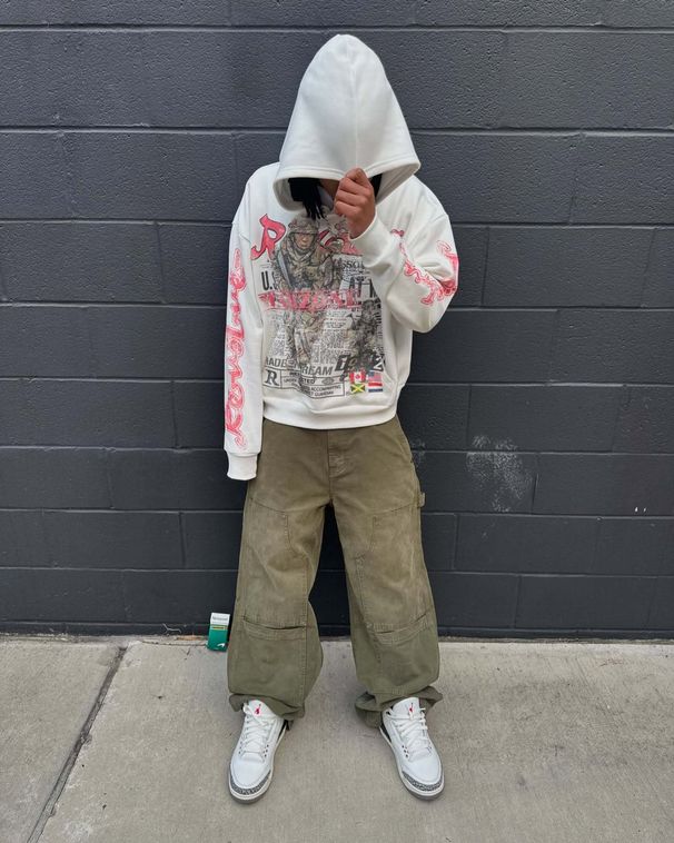 Unisex Loose Fit American Streetwear Graffiti Hoodie 3D Printed Pattern Y2K Cross Border Style 2025 Fashion Sweatshirt_ecoleips.com