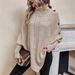 European And American Autumn Winter New Cable Knit Women's Cross-Border Fashion High Neck Button Decoration Long_ecoleips.com
