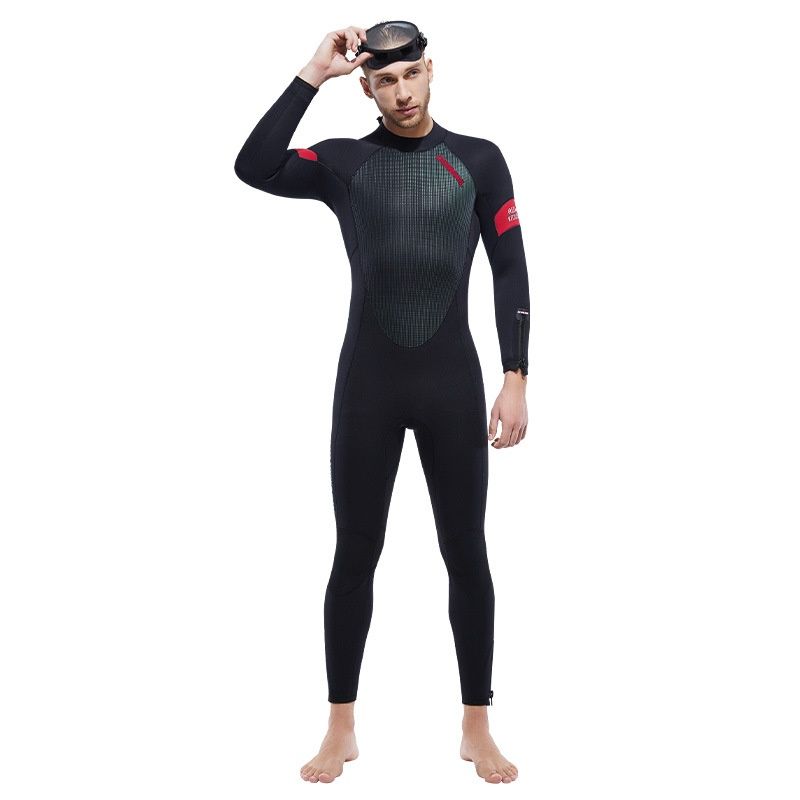 Aria Basics 5MM Fleece-lined Warm One-piece Long-sleeve Diving Suit For Winter Swimming, Deep Snorkeling, And Surfing_ecoleips.com