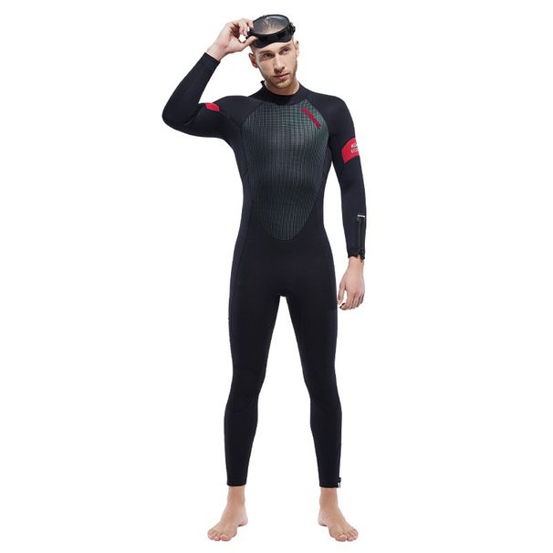 Aria Basics 5MM Fleece-lined Warm One-piece Long-sleeve Diving Suit For Winter Swimming, Deep Snorkeling, And Surfing_ecoleips.com