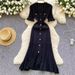 Women's Clothing V Neck Short Sleeved Ruffled Skirt Spring And Summer New Style A Line Skirt Tight And Slim Knitted Dress_ecoleips.com