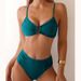 High-Waist Ruched Women's Bikini Set Sexy Scrunch Back Swimwear with Removable Padding FP221ML Various Sizes Available_ecoleips.com