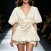 Sweet Girls V Neck Puff Sleeve Dress With Fitted Waist Three Dimensional Floral Tulle Skirt Alluring Dress_ecoleips.com