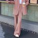 Women's Plus Size Blazer & Pants Set - Soft Knit Cardigan Style Suit In 20+ Colors (Black, Navy, Pink, Purple, Gray & More)_ecoleips.com