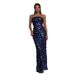 European And American Women's New High End Wrapped Chest One Shoulder Hip Wrapped Sequined Banquet Fishtail Evening Dress_ecoleips.com