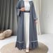 Women's Clothing Solid Color With Belt Long Dress Robe Coat Two Piece Set_ecoleips.com