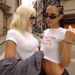 Summer Zipper Women's T-Shirt Color Block Letter Print Short Sleeve Crotch Exposing Top European American Style New 2025_ecoleips.com