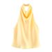 Aria Basics Aria Basics Cross-border European And American Women's Fashion INS Popular Trendy Silk Satin Halter Neck Tank Top_ecoleips.com