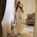 Elegant Retro Print Lapel Women's Shirt Dress Style Summer New Waist Cinching Short Sleeve_ecoleips.com