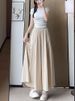K Women's New High Waisted A-line Skirt With A Hanging Feeling And Wide Leg Pants_ecoleips.com