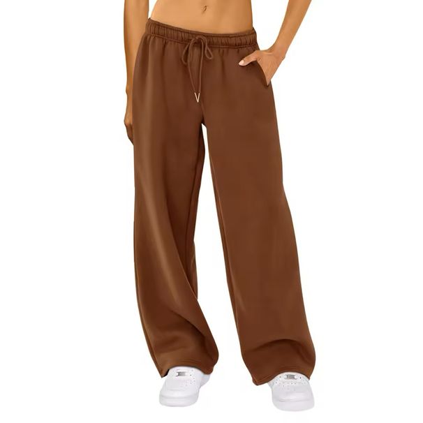Women's Casual Loose Sports Sweatpants Mid Waist Full Length Polyester Spring Autumn Fashion_ecoleips.com