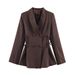 Spring Trendy Satin Panel Tie-Waist Blazer - Elegant Women's Business Casual Jacket_ecoleips.com