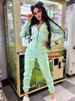 K Sportswear Leisure Women's Clothing Hooded Drawstring Cuffed Jumpsuit Overall Set_ecoleips.com