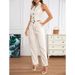 Women's Clothing Fashion Sleeveless Small Vest High Waist Temperament Straight Pants Two Piece Set_ecoleips.com