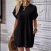 Aria Basics Aria Basics Cross-Border Foreign Trade 2024 Summer European And American Plus Size Women's Casual Solid Color Round Neck_ecoleips.com