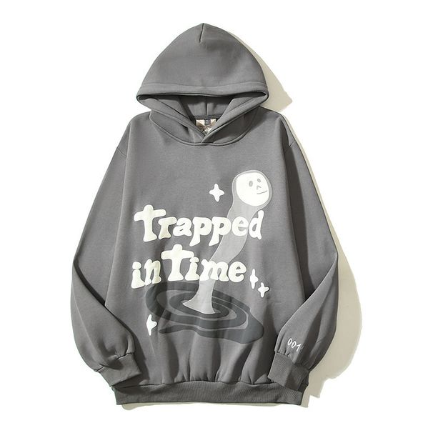 Women's Clothing high street hip hop Travis retro distressed trapped in time foam printed hoodie sweatshirt_ecoleips.com