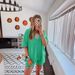 European And American Women's Clothing 2024 Summer New Style Casual Short-sleeve Deep V-neck Two-piece Set With_ecoleips.com