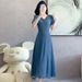 Spring/Summer Striped Maxi Dress With Waistline Cinching For Slimming Effect, Perfect For Vacation Trips, Beachwear, Or_ecoleips.com