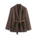 Women's Clothing Spring/Summer Women's Fashion Set With Belt Style Suit Jacket And Trousers Elegant For Formal & Casual For Women_ecoleips.com