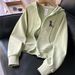 Women's Zip-Up Cropped Hoodie – Lightweight Oversized Sweatshirt With Drawstring (Light Gray/Pink/Mint Green/Orange-Red, S-XL)_ecoleips.com
