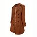 Elegant Women's Double Breasted Woolen Coat Solid Color European American Style Spring Autumn Winter Regular Fit Fashion Overcoat_ecoleips.com