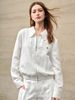 Women's Old Fashioned Short Linen Jacket Spring Style Lyocell Collared Casual Minimalist High End Commuter Cardigan_ecoleips.com