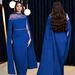 Women's Clothing Splicing Heavy Hot Diamond Beading Fashion Cape Sleeve Evening Dress_ecoleips.com