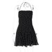 Sweet Mini Dress Polka Dot Print Style Fitted Waist Strapless Design Halter Neck Women's Clothing_ecoleips.com